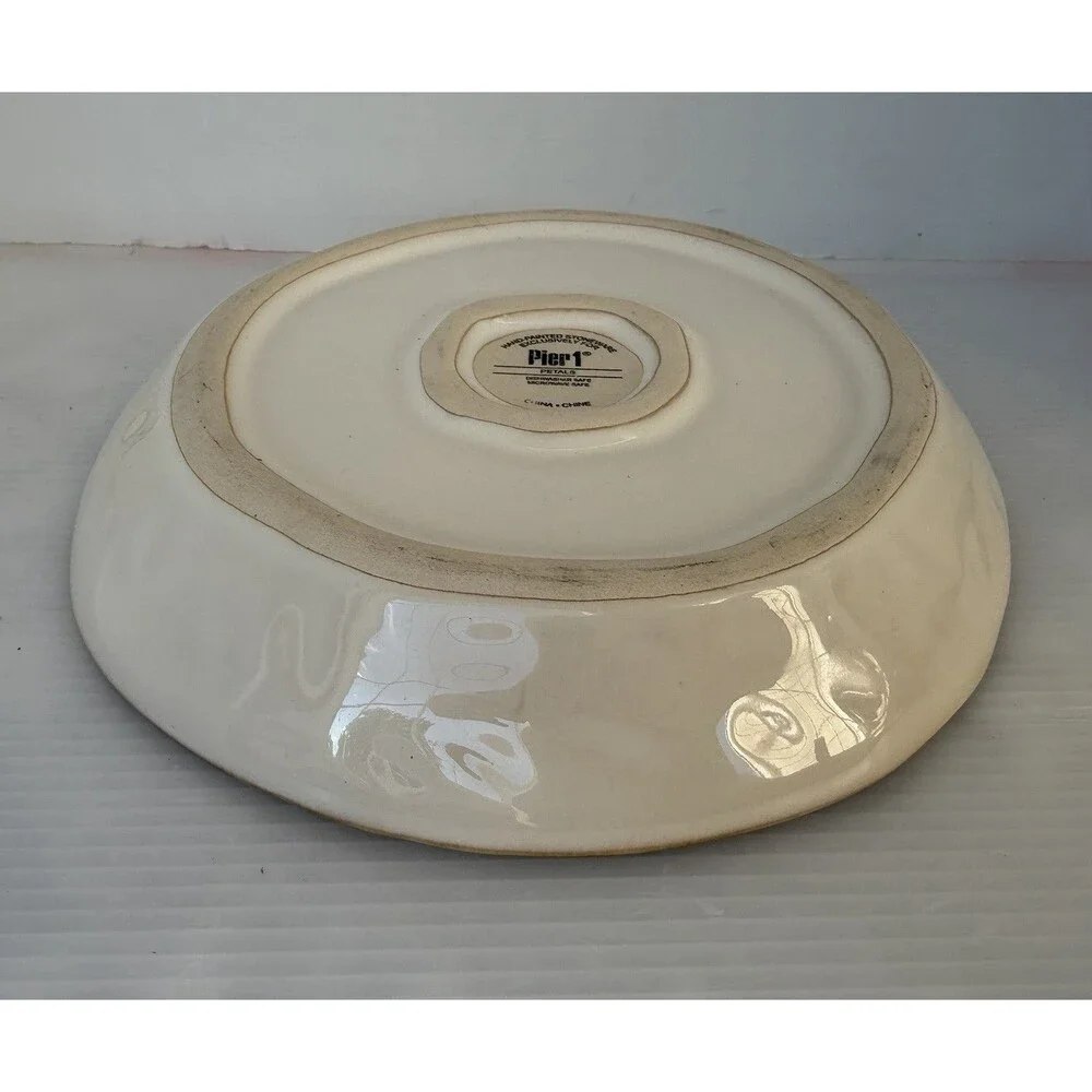 Pier 1 Petals Salad Plate Bowl Hand Painted 8” Floral Stoneware Discontinued